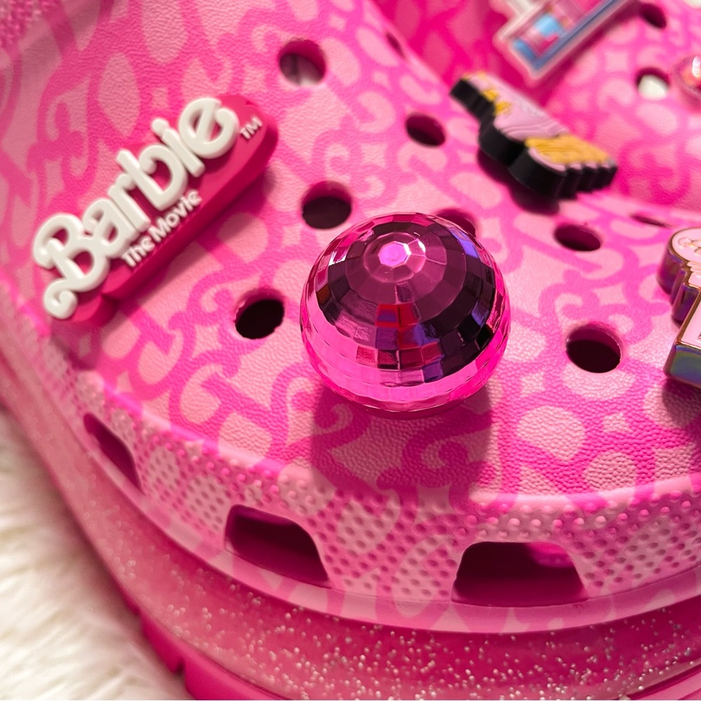 SOLD Crocs Barbie™ The Movie Mega Crush Clogs pink glitter platforms size 9 NWT - Picture 5 of 17
